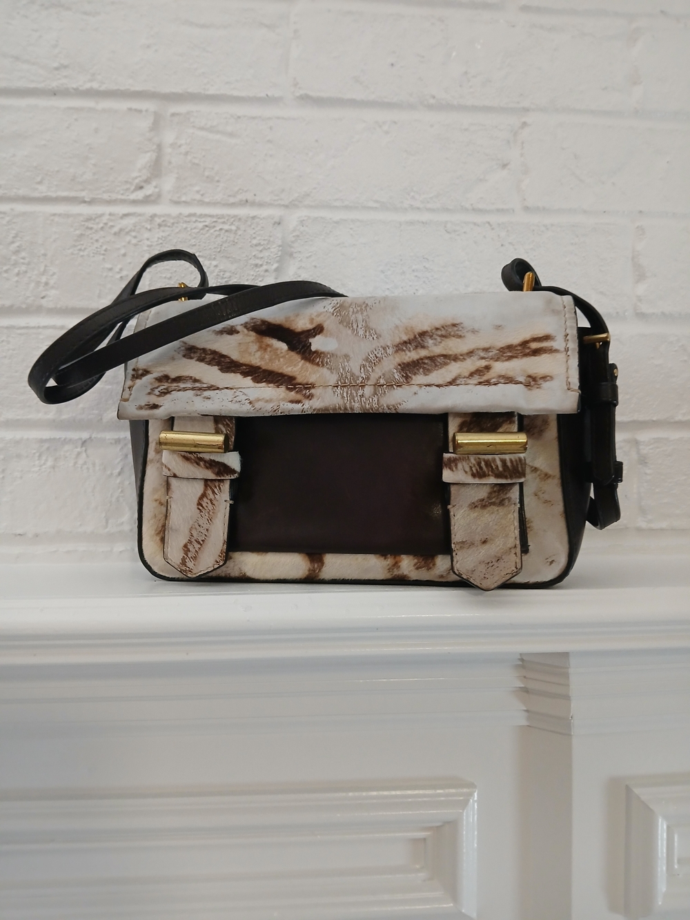 Reed Krakoff‎ Calf Hair Leather Brass Hardware Crossbody Bag